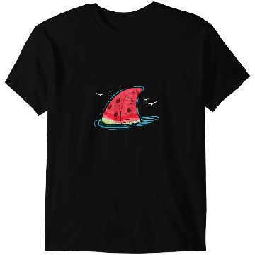 Discover Ocean Shark Fish Fin Watermelon Melon Summer Tropical Fruit T-Shirts