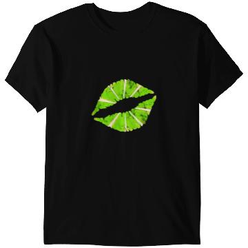 Discover Lime Lips Lemon Lipstick Sour Lemonade Cocktail Kissing T-Shirts