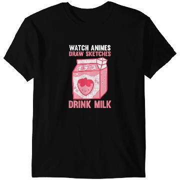 Discover Sketching Anime Strawberry Milk T-Shirts