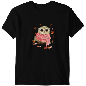 Discover Cute Owl Hello Autumn Maple Owl Leaf Fall Leaves Owl Lover T-Shirts
