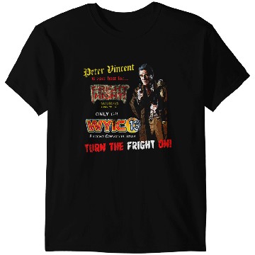 Discover Fright Night advertisement, distressed T-Shirts