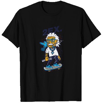 Discover Albert Einstein Goes To Skate T-Shirts