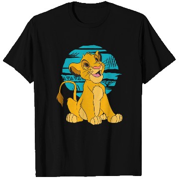 Discover Disney The Lion King Young Simba Happy Blue Retro T-Shirts