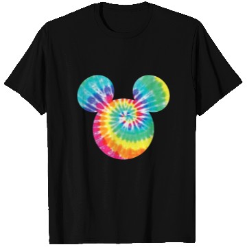 Discover Disney Mickey Mouse Icon Rainbow Tie-Dye Short Sleeve Zip T-Shirts