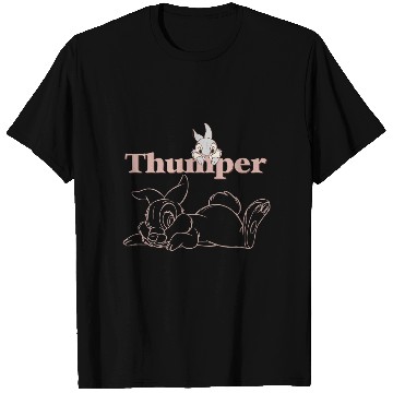 Discover Disney Bambi Thumper Peach Outline Baseball Tees T-Shirts