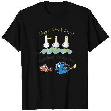 Discover Disneyss Pixars Finding Nemo Mine Mine Mine Just Keep Swimming Baseball Tees T-Shirts