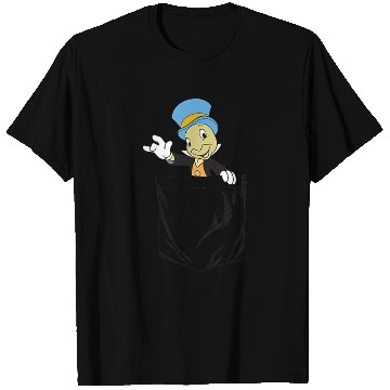 Discover Disneyss Pinocchio Jiminy Cricket Faux Pocket T-Shirts