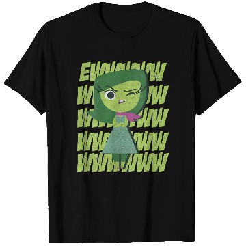 Discover Disney Pixar Inside Out Disgust Ewww Retro Text Stack V-Neck T-Shirts