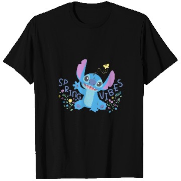 Discover Disney Stitch with Flowers Butterfly Easter Spring Vibes 3D T-Shirts
