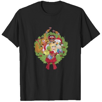 Discover Disney The Muppets Christmas Muppet Group Wreath Xmas T Shirts