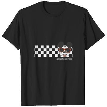 Discover Disney Mickey And Friends Mickey Mouse Checkerboard Stripe T-Shirts