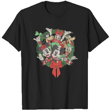 Discover Disneys Group Shot Christmas Wreath T-Shirts