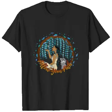 Discover Disney Pocahontas Follow Your Path Circle Text T-Shirts