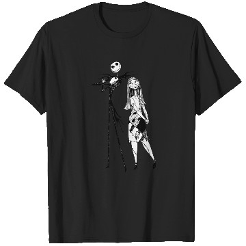 Discover Disneyss The Nightmare Before Christmas Jack Sally Line Art T-Shirts
