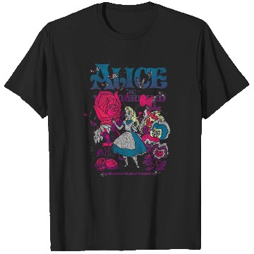 Discover Disneyss Alice In Wonderland Technicolor Distressed Big Poster T-Shirts