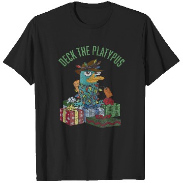 Discover Disney Phineas and Ferb Christmas Perry Deck The Platypus T-Shirts