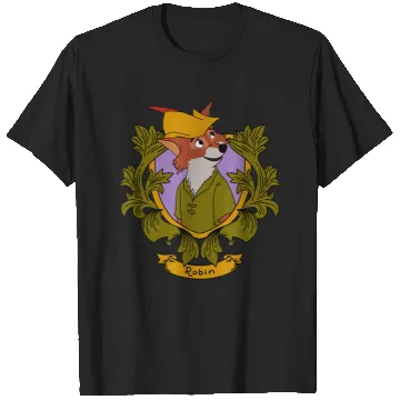 Discover Disneyss Robin Hood Robin Vintages Floral Portrait T-Shirts