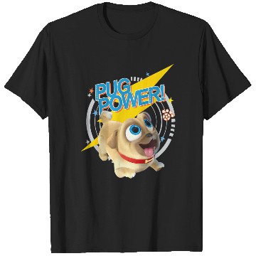 Discover Disneyss Puppy Dog Pals Pug Power Rolly Playful Chest Logo T-Shirts