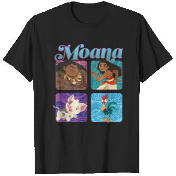 Discover Disneyss Moana Pua Maui Hei Hei Retro Box Up Chest Panels T-Shirts