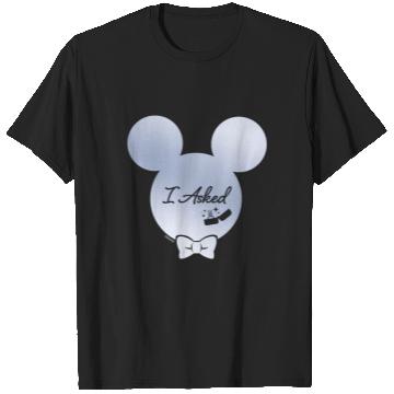 Discover Disney I Asked Proposal Engagement Ring Bow Tie Mickey T-Shirts