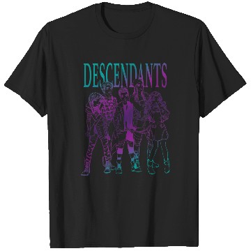 Discover Disney Descendants Group Gradient Outline Poster T-Shirts
