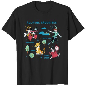 Discover Disney Vintage Peter Pan, Pinocchio, Simba & White Rabbit T-Shirts