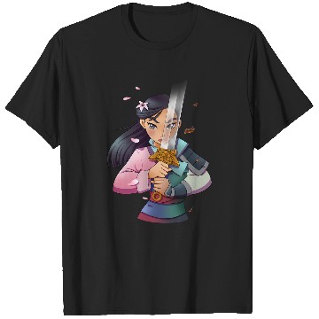 Discover Disney Mulan Anime Half Girl Half Warrior Graphic T-Shirts
