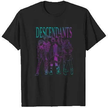 Discover Disney Descendants Group Gradient Outline Poster T-Shirts