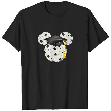 Discover Disney Mickey Head Graduation Hat Star Fill T-Shirts