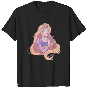 Discover Disney Tangled Cute Rapunzel Manga Version Chest Portrait T-Shirts