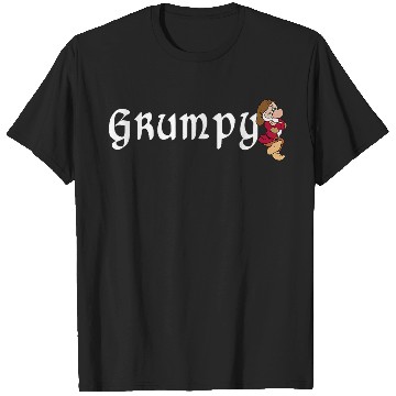 Discover Disneyss Snow White Grumpy Leaning On Name Banner T-Shirts