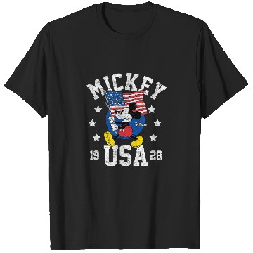 Discover Disney Mickey Waving Flag USA T-Shirts