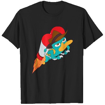 Discover Disney Phineas And Ferb Perry The Platypus Jetpack Action T-Shirts