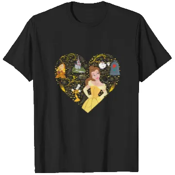 Discover Disney Princess Belle Collage Heart T-Shirts