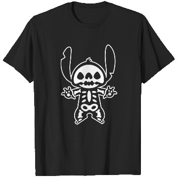 Discover Disney Stitch Halloween Skeleton T-Shirts