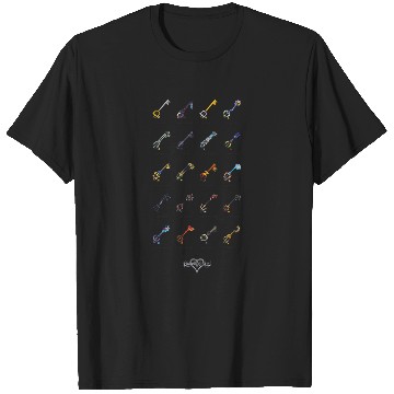 Discover Disneys Kingdom Hearts Keyblades with Names T-Shirts