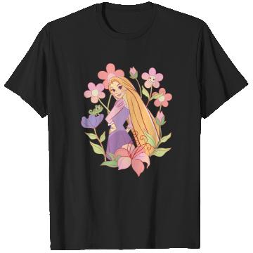 Discover Disneyss Tangled Rapunzel Pascal Floral Princess Sketch T-Shirts