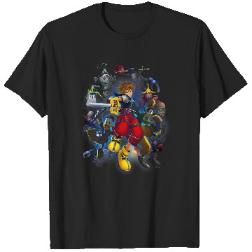 Discover Disney Kingdom Hearts Sora Surrounded Vintage Hero Poster T-Shirts