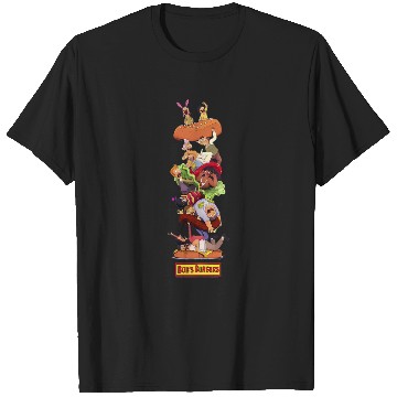 Discover Bob's Burgers Group Shot Burger Stack T-Shirts