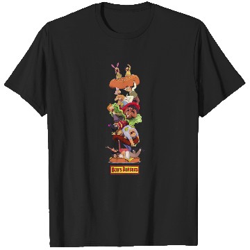 Discover Bob's Burgers Group Shot Burger Stack T-Shirts
