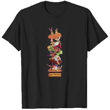 Discover Bob's Burgers Group Shot Burger Stack T-Shirts