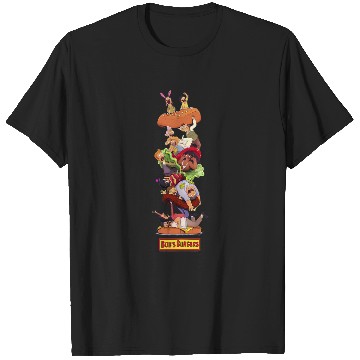 Discover Bob's Burgers Group Shot Burger Stack T-Shirts