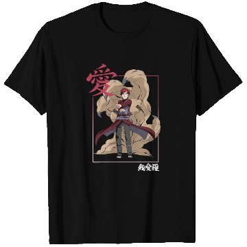 Discover Sasuke T-Shirts Narutoo Shippuden Gaara Kanji Frame