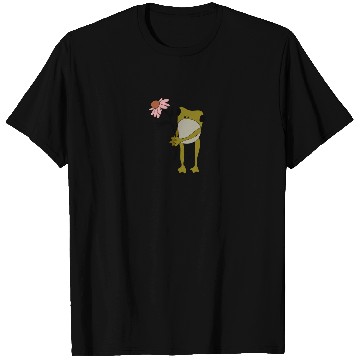 Discover Flower Frog Embroidered Crewneck T-Shirts