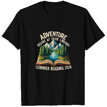 Discover Adventure Begins At Your Library Summer Reading Book Lovers T-Shirts