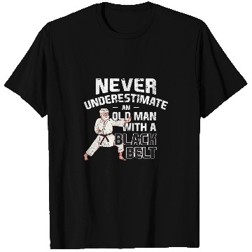 Discover Underestimate Never An Old Man With Black Strap T-Shirts