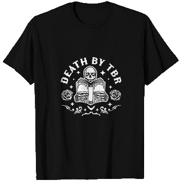 Discover Death By TBR To Be Read Skeletons Reading Book Halloween 2 T-Shirts