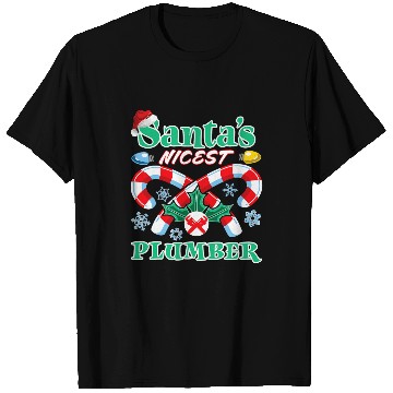 Discover Santas Nicest Plumber Christmas Naughty Or Nice List T-Shirts