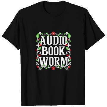Discover Audio Book Worm Funny Floral Elements Design T-Shirts
