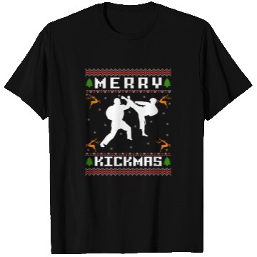 Discover Ugly Christmas Sweater Patterns Pixel Graphics For Karate T-Shirts